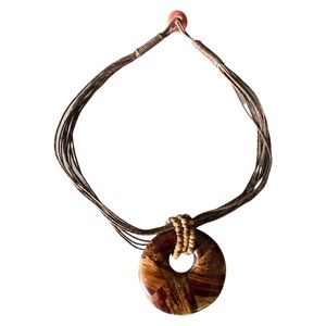 Leather and Bead Necklace